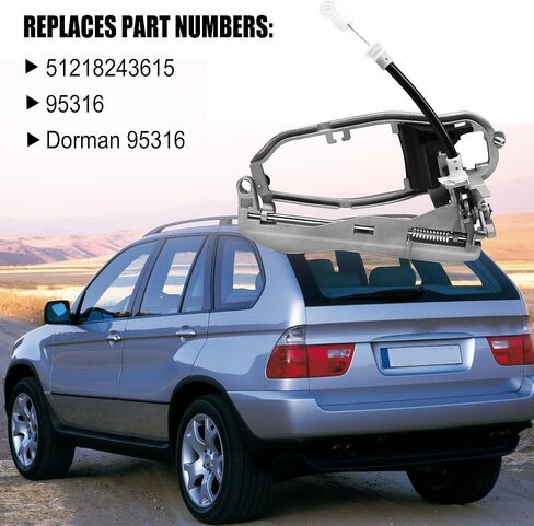 Front Driver Side Exterior Door Handle Left Door Carrier Handle Carrier Assembly Compatible with BMW E53 X5 3.0L 4.4L 4.6L 4.8L 2000 2001 2002 2003 2004 2005 2006 Replaces 51218243615 95316 in Saudi Arabia