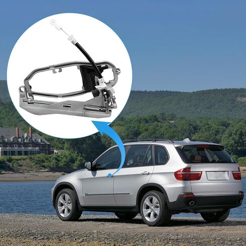 Front Driver Side Exterior Door Handle Left Door Carrier Handle Carrier Assembly Compatible with BMW E53 X5 3.0L 4.4L 4.6L 4.8L 2000 2001 2002 2003 2004 2005 2006 Replaces 51218243615 95316 in Saudi Arabia