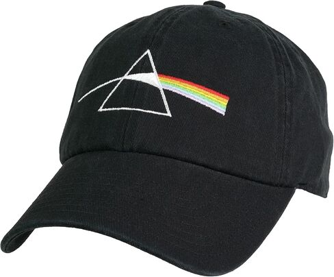 Popfunk الرسمي Pink Floyd Dark Side Prism Dad Hat - قبعة U18 القابلة للتعديل المريحة - للجنسين للرجال والنساء ، الأسود in Saudi Arabia