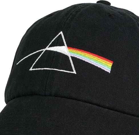 Popfunk الرسمي Pink Floyd Dark Side Prism Dad Hat - قبعة U18 القابلة للتعديل المريحة - للجنسين للرجال والنساء ، الأسود in Saudi Arabia