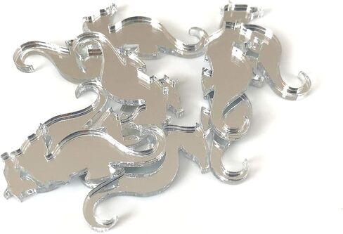 إبداعات رائعة للغاية على شكل فرس Seahorse ، مجموعة من 10 ، العديد من الألوان ، أكريليك مقاوم ، مرآة فضية ، حزمة من 10 × 7 سم in Saudi Arabia