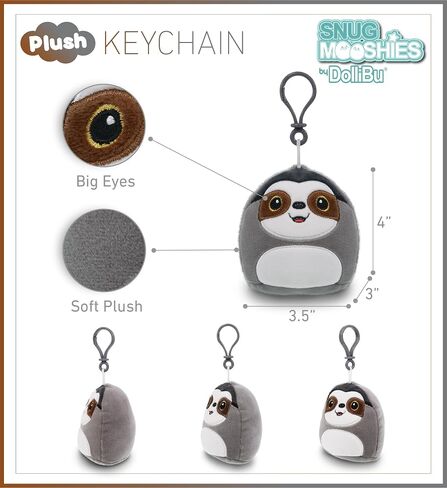 سلسلة مفاتيح مفاتيح زخرفة - Snug -mooshies - سلسلة مفاتيح حيوانات سفينية ناعمة ، وحيدة مفتاح محشوة بالحيوان للحقائب ، ومحفظة ، وحقائب اليد ، وسلسلة المفاتيح القابلة للاستبدال للأطفال والبالغين 4 بوصات - سلوت in Saudi Arabia