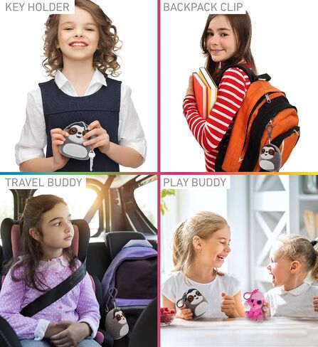 سلسلة مفاتيح مفاتيح زخرفة - Snug -mooshies - سلسلة مفاتيح حيوانات سفينية ناعمة ، وحيدة مفتاح محشوة بالحيوان للحقائب ، ومحفظة ، وحقائب اليد ، وسلسلة المفاتيح القابلة للاستبدال للأطفال والبالغين 4 بوصات - سلوت in Saudi Arabia