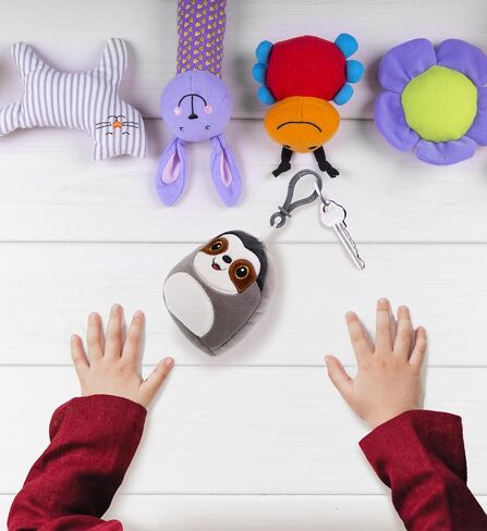 سلسلة مفاتيح مفاتيح زخرفة - Snug -mooshies - سلسلة مفاتيح حيوانات سفينية ناعمة ، وحيدة مفتاح محشوة بالحيوان للحقائب ، ومحفظة ، وحقائب اليد ، وسلسلة المفاتيح القابلة للاستبدال للأطفال والبالغين 4 بوصات - سلوت in Saudi Arabia