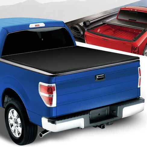 سلالة السيارات لينة سرير الشاحنة سرير توننيو متوافق مع 2004-2014 فورد F-150 5.5 قدم/66 بوصة السرير ، أسود أسود غير لامع ناعم فينيل ناعم in Kuwait