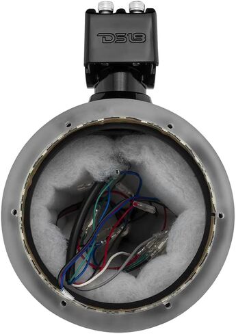 DS18 HYDRO NXL -X6TP/BK.NS 6.5 "جراب البرج البحري مع RGB LED LID مكبرات الصوت المتكاملة مع شواية لصوت السيارات ، البحرية ، UTV ، نظام الصوت ATV - لا مكبرات صوت - أسود - أسود in Saudi Arabia