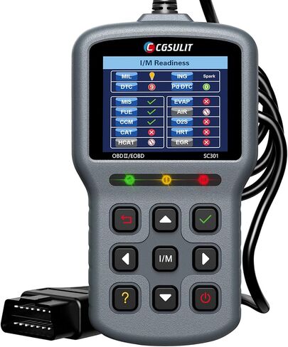 قارئ رمز السيارة CGSULIT SC301 Obd2 ماسح ضوئي مع فحص الضباب الدخاني والتحقق من إعادة ضبط ضوء المحرك، قراءة/مسح رمز الخطأ، البيانات الحية، بحث DTC، اختبار الشاشة على اللوحة، أداة المسح التشخيصي للسيارات بعد عام 1996 in Kuwait