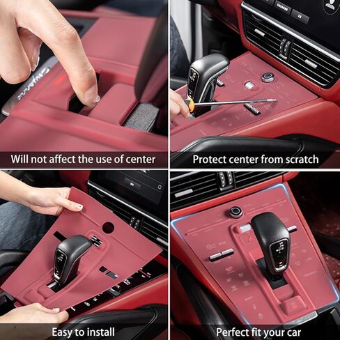 يناسب إكسسوارات بورش Macan 2022-2024 ، غطاء لوحة تحكم سيليكون مركزي Console Car Care Cover Trim Anti-Scratch Interior Interiport Mat (لـ Macan 2022-2024 Gray) in Kuwait