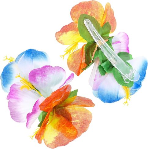 Gejoy 7 PCS Hawaiian Luau Hula Grass Skirt with Flower Costum in Kuwait