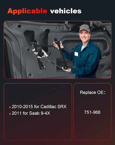 Cciyu Power Window منظم استبدال للفصل 2010-2015 لـ Cadillac SRX 2011 لـ SAAB 9-4X و MOTER ASSEMBLY MOINT LEFT SIDE in Saudi Arabia