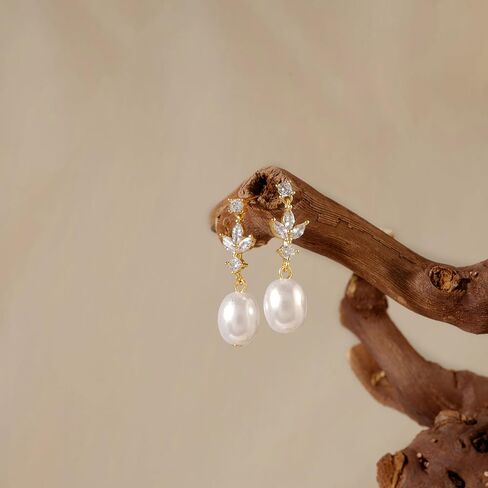 أقراط ذهبية للنساء ، 14 كيلو بايت مطلي بالذهول من اللؤلؤ داكن ، وثيقات جولد جولد ، وأقراط الطفون ، والقيادة الصغيرة ، قرط ، أقراط الزفاف للنساء ، وعروس عريس ، الهدايا المجوهرات in Kuwait