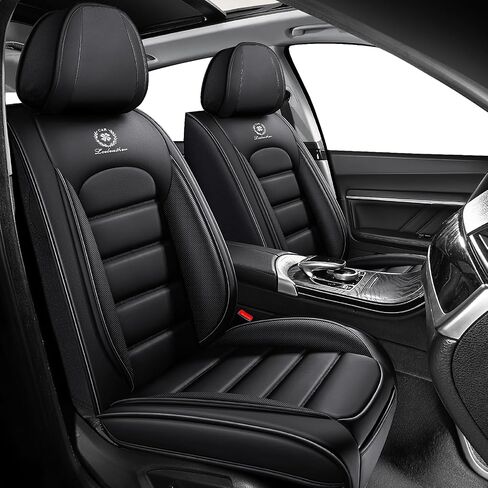 Front Set for Dodge Durango Seat Covers 2000-2025, Waterproof Nappa Leather Car Seat Protector, Anti-Slip & Comfortable Car seat Cover (Black) in Saudi Arabia