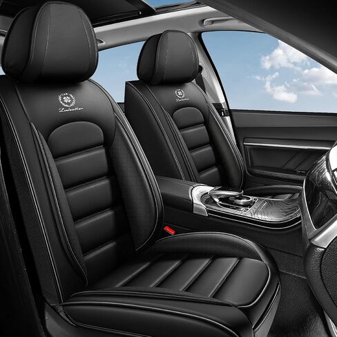 Front Set for Dodge Durango Seat Covers 2000-2025, Waterproof Nappa Leather Car Seat Protector, Anti-Slip & Comfortable Car seat Cover (Black) in Saudi Arabia