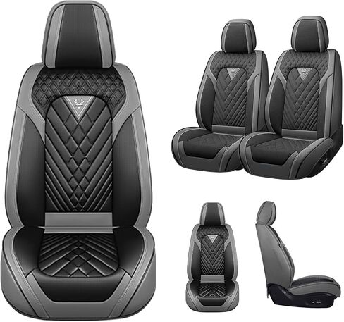 Car Seat Covers for Dodge Promaster 2014-2024, Comfortable, Durable Leather Seat Cover, All Weather Sports Automotive Seat Protectors(2 Seats, Gray Black) in Saudi Arabia