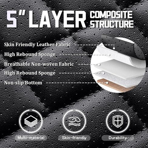 Car Seat Covers for Dodge Promaster 2014-2024, Comfortable, Durable Leather Seat Cover, All Weather Sports Automotive Seat Protectors(2 Seats, Gray Black) in Saudi Arabia