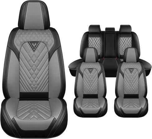 Car Seat Covers for Dodge Promaster 2014-2024, Comfortable, Durable Leather Seat Cover, All Weather Sports Automotive Seat Protectors(2 Seats, Gray Black) in Saudi Arabia