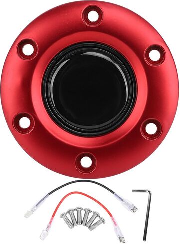 6 Hole Steering Wheel Center Cap Upgrade,No Tool Installation,Improve Grip and Comfort for Nardi or VERTEX Steering Wheels, ABS Material (BLACK) in Saudi Arabia