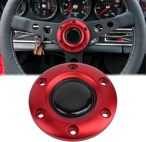 6 Hole Steering Wheel Center Cap Upgrade,No Tool Installation,Improve Grip and Comfort for Nardi or VERTEX Steering Wheels, ABS Material (BLACK) in Saudi Arabia