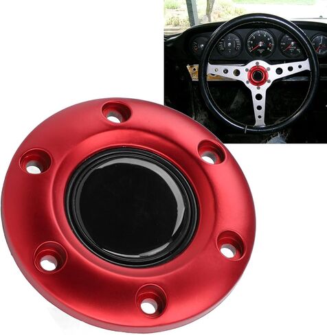 6 Hole Steering Wheel Center Cap Upgrade,No Tool Installation,Improve Grip and Comfort for Nardi or VERTEX Steering Wheels, ABS Material (BLACK) in Saudi Arabia
