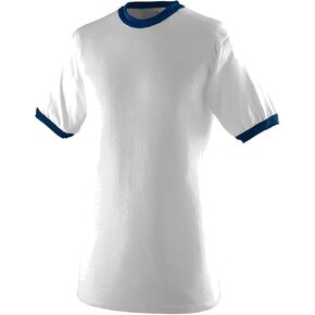 Augusta Sportswear 710 Adult's Ringer T-Shirt White/Navy M in Saudi Arabia