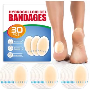 Hydrocolloid Blister Bandages - 30pcs Waterproof Blister Bandages for Feet, Heels & Toes - Heel Blister Prevention & Recovery, Heel Bandages for Blisters & Blister Pads in Saudi Arabia