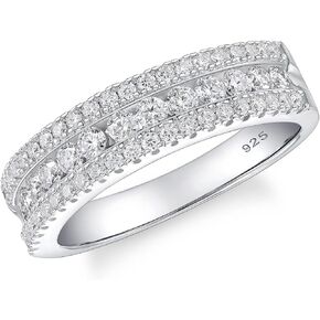 حلقات الأبدية مويسانيت للنساء D Color VVS1 خاتم الخطوبة 925 STERLING SIZ 5-10 in Saudi Arabia
