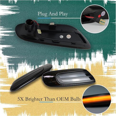 عدسة مدخنة Fender Fender LED LED مصابيح علامة جانبية متوافقة مع F55 F56 MINI-COOPER 2014-2020 F57 COOPER 2016-2020 AMBER SENECTION SINGLAND SIGNALD 2PCS in Saudi Arabia