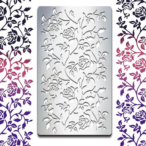 Mayjoydiy Print Flower Flower Journal Stencil Stency Steel Stencils Stencils Stencils 4 × 7inch Metal Scrapbooking Drawing Stencil DIY Scrapbook Engraving Wood Corving in Saudi Arabia