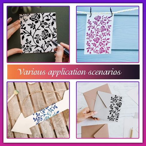 Mayjoydiy Print Flower Flower Journal Stencil Stency Steel Stencils Stencils Stencils 4 × 7inch Metal Scrapbooking Drawing Stencil DIY Scrapbook Engraving Wood Corving in Saudi Arabia