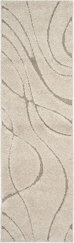 Safavieh Florida Shag Collection Runner Rug-2'3 "× 9 '، الكريمة والبيج ، غير محطمة ورعاية سهلة ، سميكة 1.2 بوصة مثالية للمناطق المرتفعة في غرفة المعيشة ، غرفة النوم (SG471-1113) in Saudi Arabia