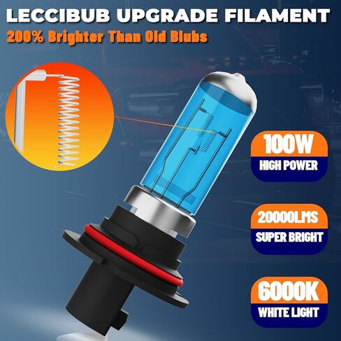 Headlight Bulbs Compatible With Ford F150 1997-2000, 9007 High Low Beam + 9006 Fog Lights Halogen Light Bulb Combo, Super Bright 6000K White, Plug and Play, Pack of 4 in Saudi Arabia