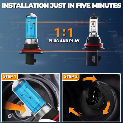 Headlight Bulbs Compatible With Ford F150 1997-2000, 9007 High Low Beam + 9006 Fog Lights Halogen Light Bulb Combo, Super Bright 6000K White, Plug and Play, Pack of 4 in Saudi Arabia