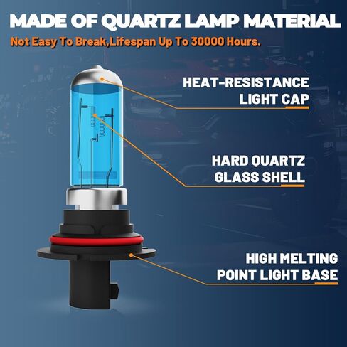 Headlight Bulbs Compatible With Ford F150 1997-2000, 9007 High Low Beam + 9006 Fog Lights Halogen Light Bulb Combo, Super Bright 6000K White, Plug and Play, Pack of 4 in Saudi Arabia