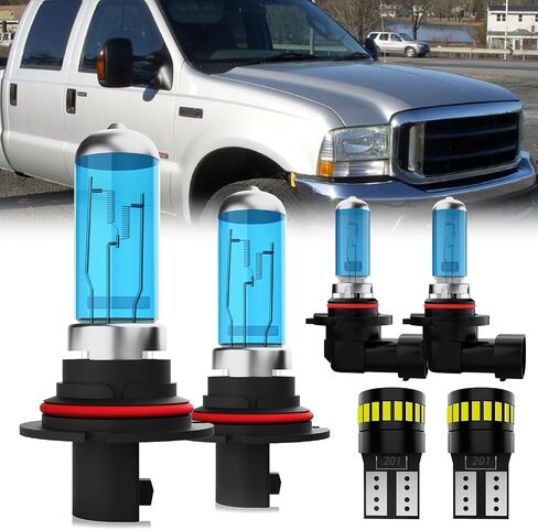 Headlight Bulbs Compatible With Ford F150 1997-2000, 9007 High Low Beam + 9006 Fog Lights Halogen Light Bulb Combo, Super Bright 6000K White, Plug and Play, Pack of 4 in Saudi Arabia