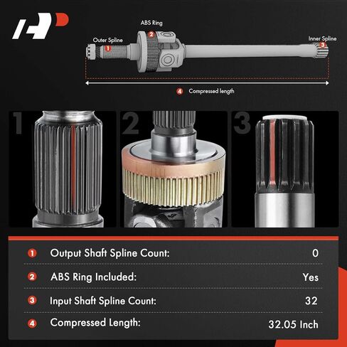 A-Premium Rear Right Axle Shaft Assembly w/Axle Bearing & Seal Compatible with Jeep JK Series Wrangler 2007-2017 Rubicon or Unlimited Rubicon, Wrangler JK 2018 Rubicon or Unlimited Rubicon, 3.6L 3.8L in Saudi Arabia