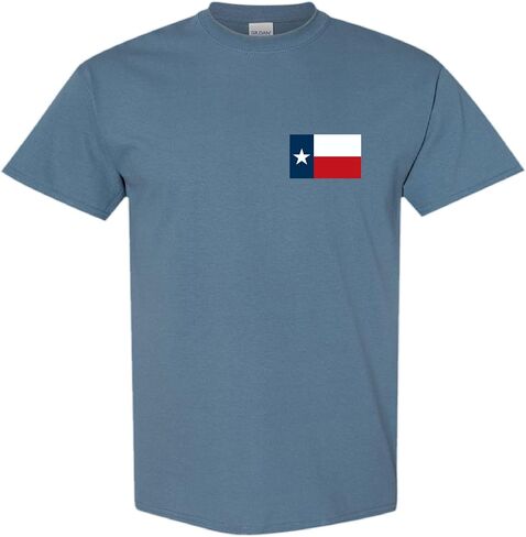 Gadsden و Culpeper Texas Historic Flags of Defiance T -Shirt - Heather Blue in Saudi Arabia