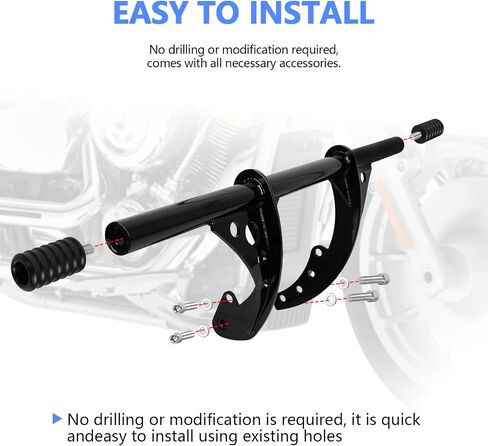 Motorcycle Passenger Peg Crash Bar Frame Slider Fits for Harley Davidson Softail Street Bob, Low Rider, Low Rider S 2018 2019 2020 2021 2022 2023 2024 (Black, Rear） in Saudi Arabia