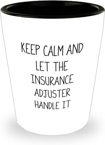 Keep Calm and Let the Insurance Adjuster Handle It Christmas Unique Gift for Insurance Adjuster Men, Funny Shot Glass from Family, Unique Insurance Adjuster Gifts in Saudi Arabia