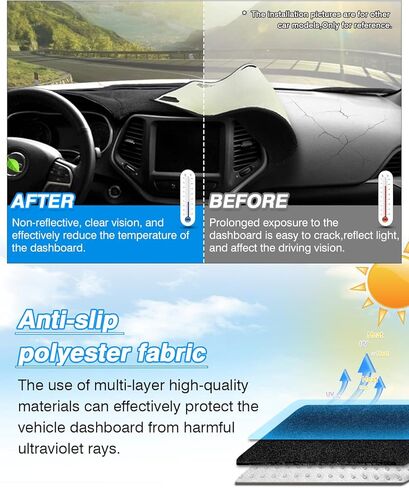 Cartist Dash Cover Compatible with Silverado EV 2024 2025 Dashboard Cover Mat Silverado EV accessories Non-Slip Carpet Sunshield Glare UV Rays Protector in Kuwait