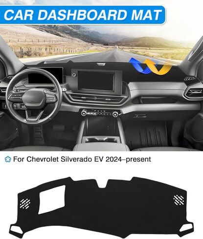 Cartist Dash Cover Compatible with Silverado EV 2024 2025 Dashboard Cover Mat Silverado EV accessories Non-Slip Carpet Sunshield Glare UV Rays Protector in Kuwait