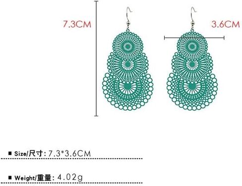 Boho Earrings Tassel Earrings Colorful Spring Summer Earrings Hollow Earring Bohemian Style Dangling Earrings for Women Girl in Saudi Arabia