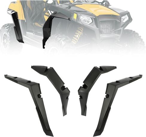 KUAFU Front & Rear Fender Flare Compatible with 2009-2017 Polaris RZR S 800/4 800/570 S/ 800 Replacement for 5437659-070 5437660-070 5437661-070 5437662-070 Left Right Splash Mud Guard Muguards 4Pcs in Saudi Arabia