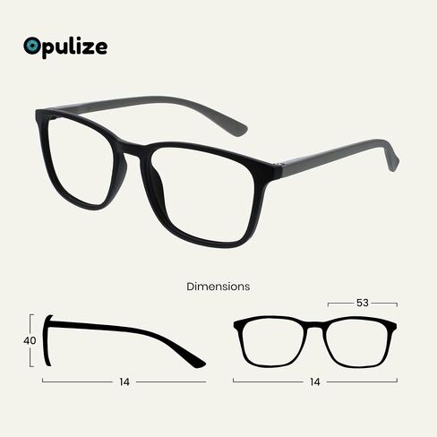 Opulize Max Reading Glasses - Frame Classic Shetgular Frame - Men's Women للجنسين - المفصلات الربيعية - R78 in Saudi Arabia