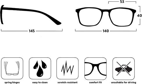 Opulize Max Reading Glasses - Frame Classic Shetgular Frame - Men's Women للجنسين - المفصلات الربيعية - R78 in Saudi Arabia
