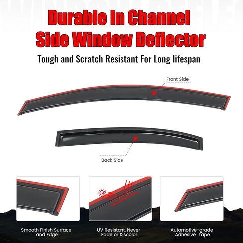IKON MOTORSPORTS in Channel Window Visors Compatible with 2006-2011 Honda Civic 4-Door Sedan, Slim Style Acrylic Smoke Rain Guards, Side Window Wind Deflectors 4PCS in Saudi Arabia