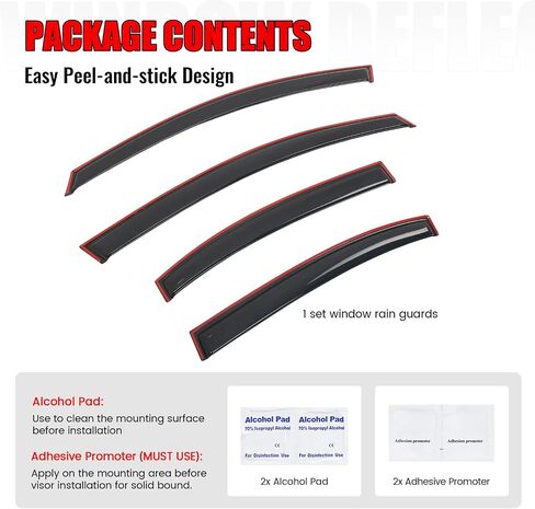 IKON MOTORSPORTS in Channel Window Visors Compatible with 2006-2011 Honda Civic 4-Door Sedan, Slim Style Acrylic Smoke Rain Guards, Side Window Wind Deflectors 4PCS in Saudi Arabia