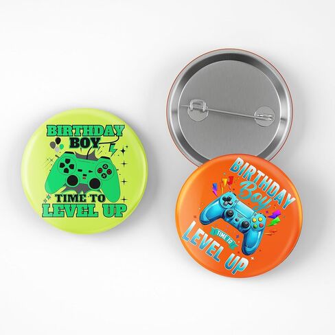 Birthday Boy Level Up Pin, 2.3" Green Gaming Button Badge, Gamer Birthday Decorations for Boys, Funny Time to Level Up Party Pin, Video Game Birthday Gifts for Kids & Teens in Saudi Arabia