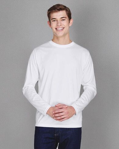 Team 365 Men's Zone Performance Long-Sleeve T-Shirt L WHITE in Kuwait