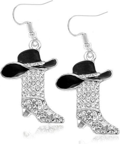 Boho Western Outfit Cowgirl Earrings For Women Cowboy Hat Boots Jewelry Accessories Rhinestone Western Boots Earrings Gift for Women in Kuwait