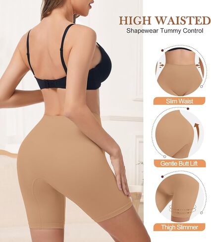 Seamless Slip Shorts for Under Dresses Women High Waist Shapewear Shorts Tummy Control Anti Chafing Underwear in Kuwait